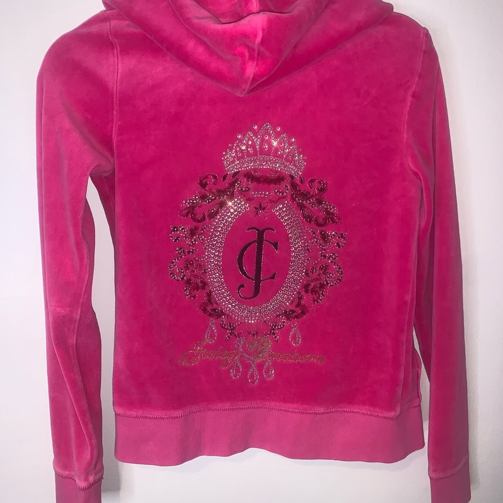 Juicy couture velour pink hoodie